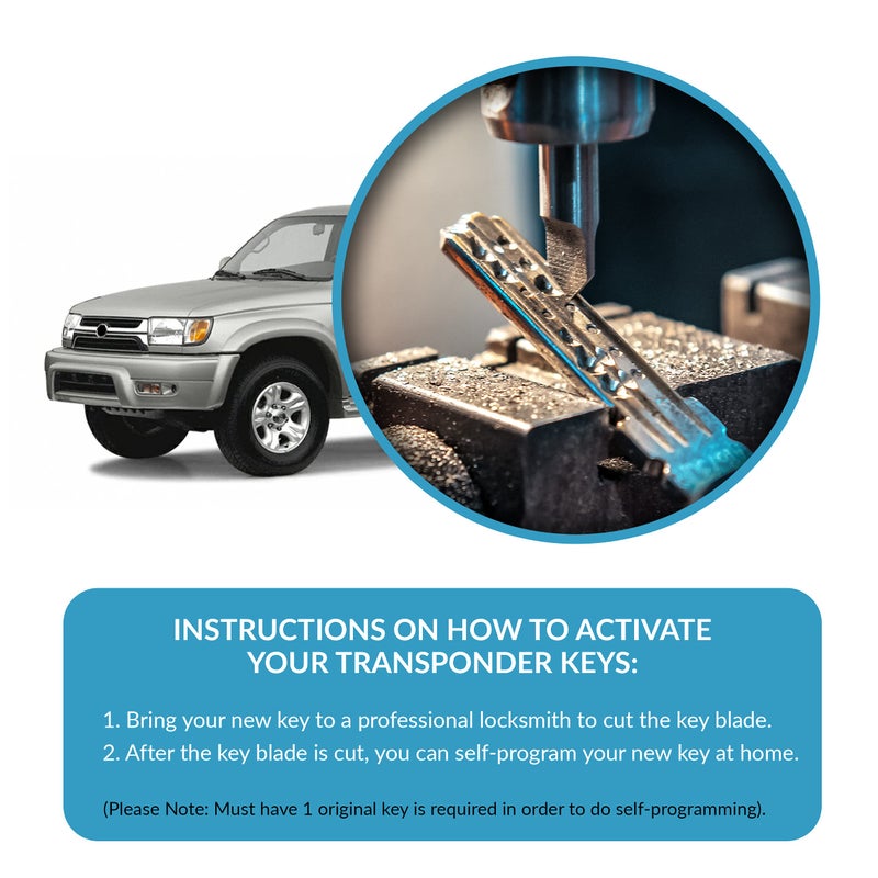 Keyless2Go Replacement for New Uncut Transponder Ignition 4C Chip Car Key TOY43 - Image 4